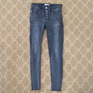 FREE PEOPLE GREY SKINNY JEANS